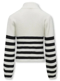 Lasten Neulepusero, KOGFRANCA HALF ZIP LS STRIPE KNIT><noscript><img width=