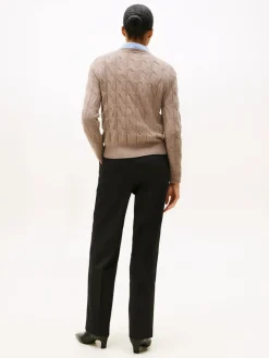 K-SOFT WOOL CABLE C-NK>Tommy Hilfiger New