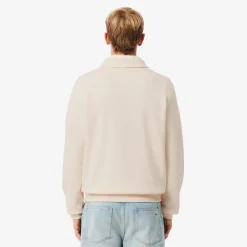 miesten collegepaita Classic Fit Polo Collar Ribbed Sweater,>Lacoste Clearance