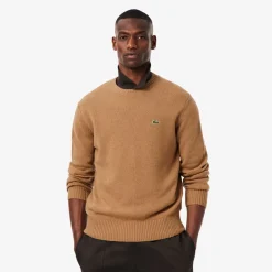 miesten neulepusero K MONOCHROME CARDED WOOL NECK SWEATER,>Lacoste Discount
