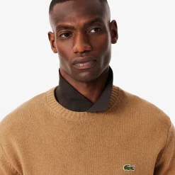 miesten neulepusero K MONOCHROME CARDED WOOL NECK SWEATER,>Lacoste Discount