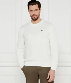 miesten neulepusero Cable Knit Cotton Sweater,>Lacoste