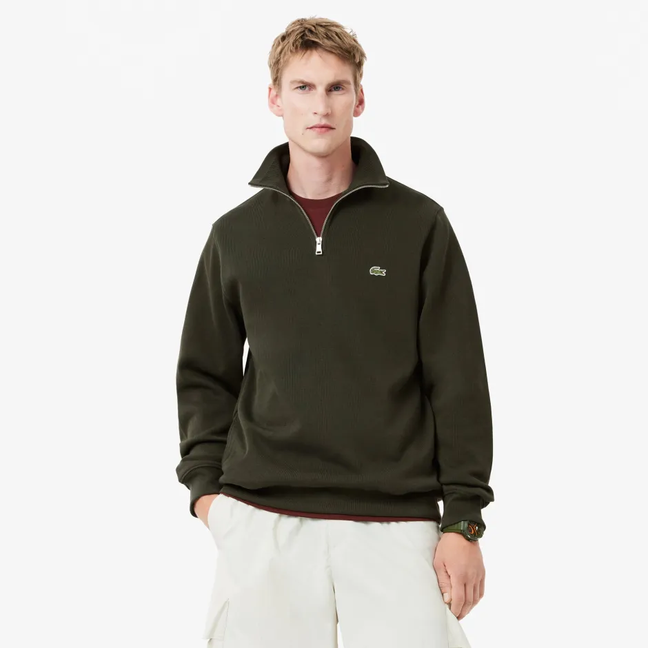 Miesten Paita, K HIGH NECK ZIPPED MONOCHROME Armeijanvihreä>Lacoste Clearance