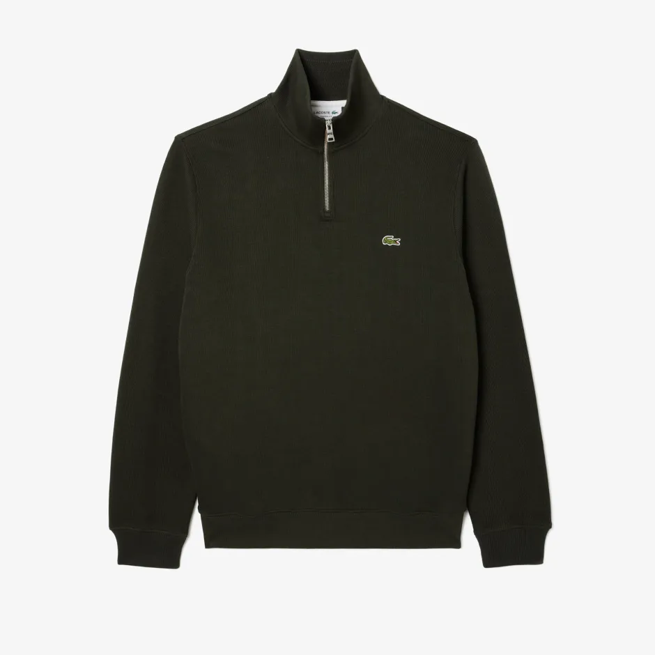 Miesten Paita, K HIGH NECK ZIPPED MONOCHROME Armeijanvihreä>Lacoste Clearance