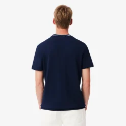 miesten t-paita, STRECH PIQUE STRIPE COLLAR T-SHIRT>Lacoste Online