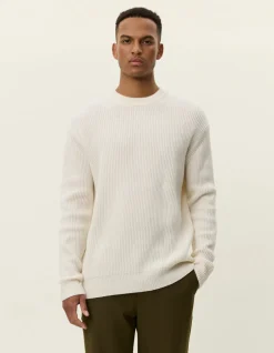 miesten neulepusero Eddie Wool Rib Crewneck Knit,>Les Deux Discount