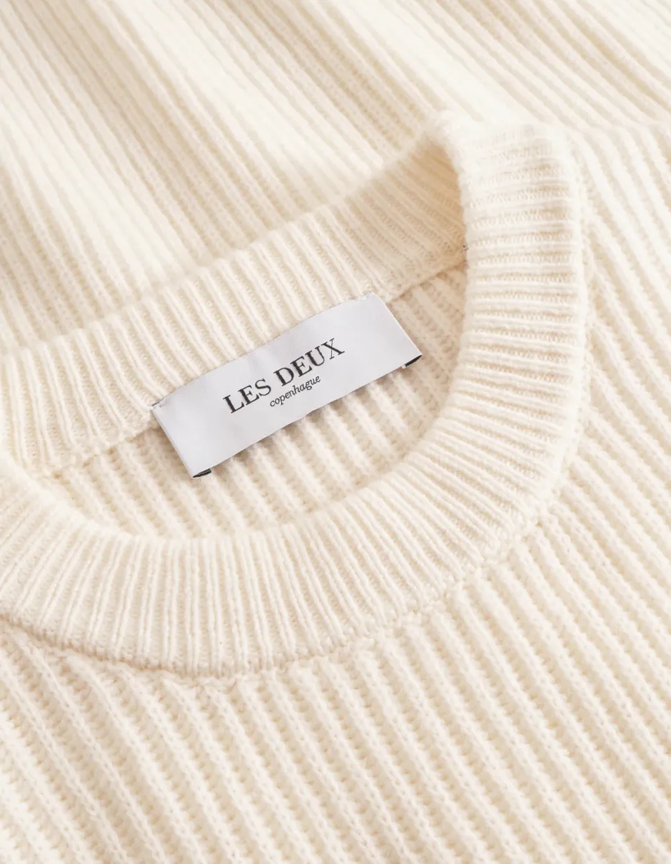 miesten neulepusero Eddie Wool Rib Crewneck Knit,>Les Deux Discount