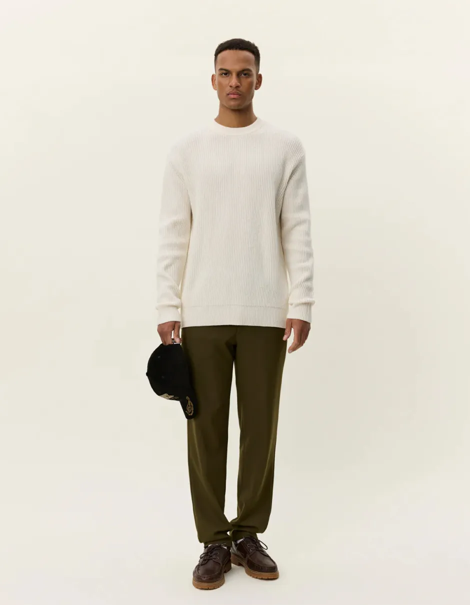 miesten neulepusero Eddie Wool Rib Crewneck Knit,>Les Deux Discount