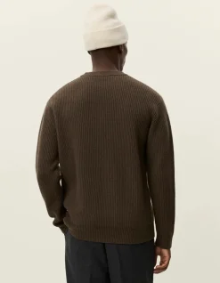 miesten neulepusero Eddie Wool Rib Crewneck Knit,>Les Deux Sale