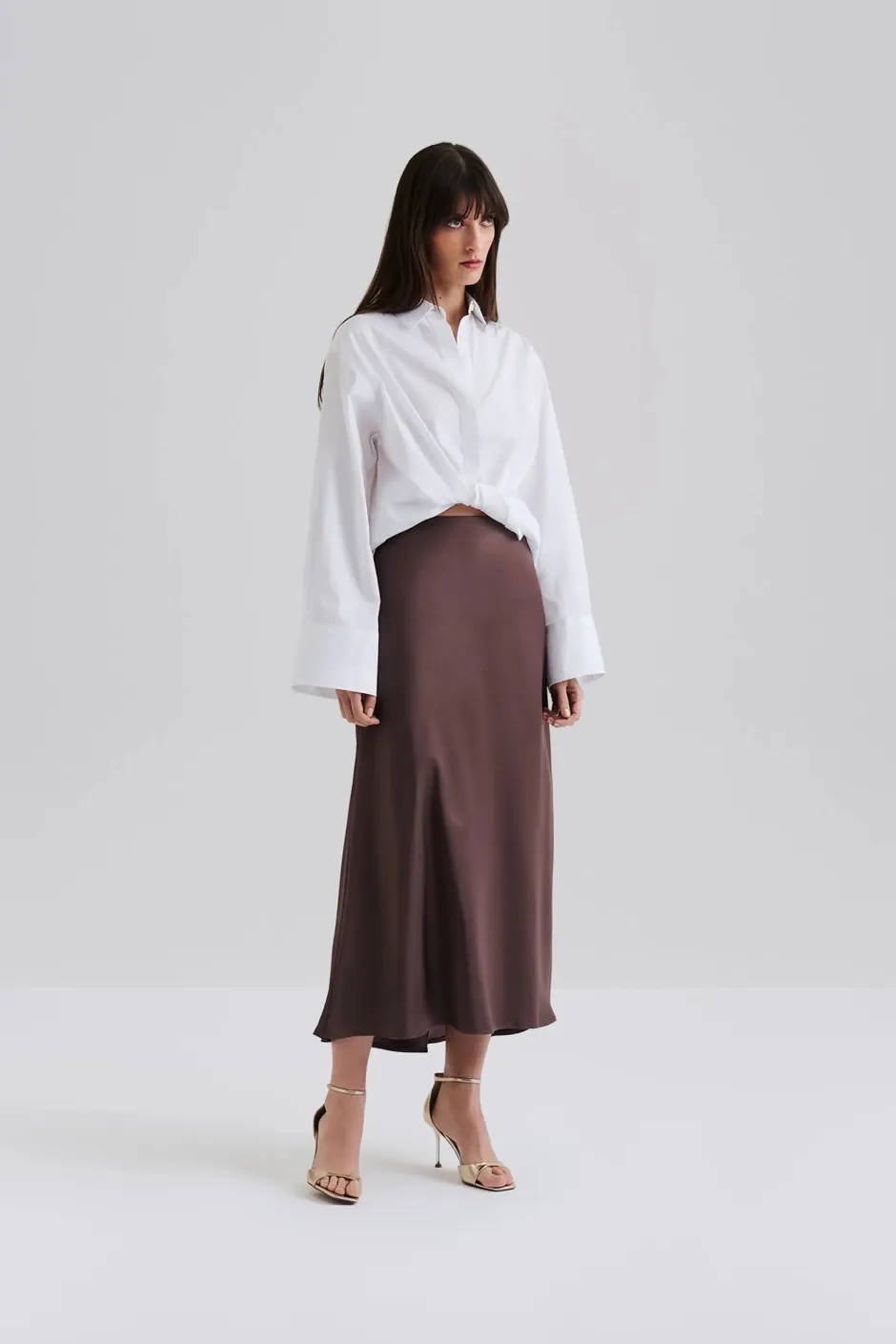 naisten hame, AUBREE SATIN MAXI SKIRT>Malina Clearance