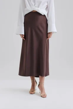 naisten hame, AUBREE SATIN MAXI SKIRT><noscript><img width=
