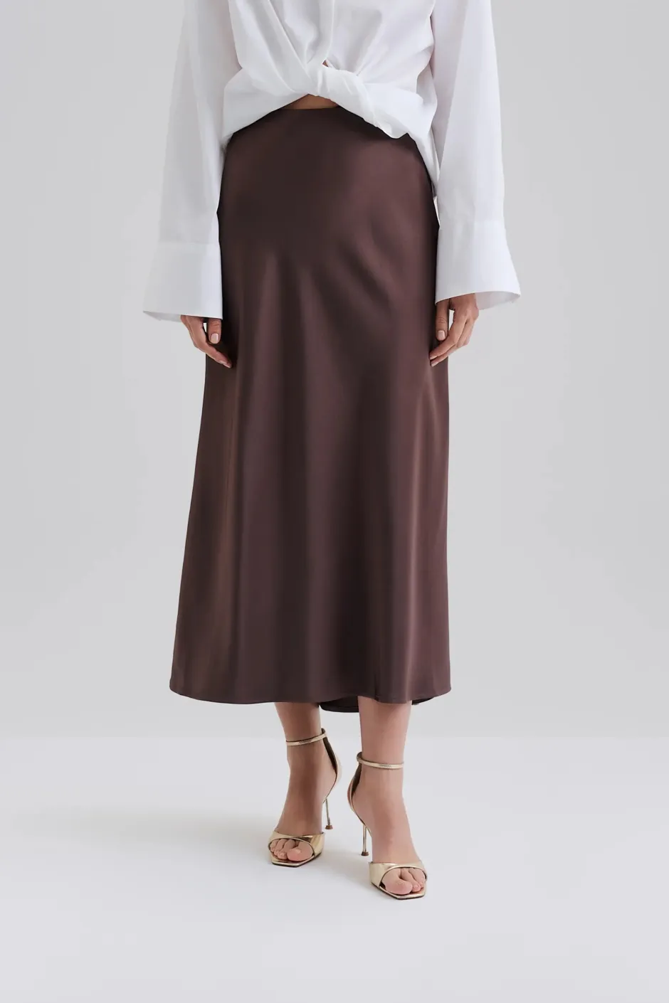 naisten hame, AUBREE SATIN MAXI SKIRT>Malina Clearance