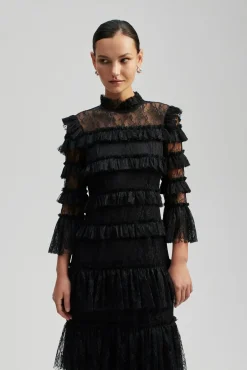 naisten mekko, CARMINE LONG SLEEVE LACE MAXI DRESS><noscript><img width=