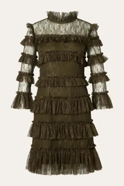 naisten mekko, CARMINE FRILL LACE MINI DRESS>Malina Discount