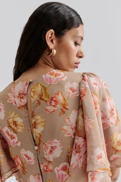 naisten mekko, IDA SILK BLEND FRILL SLEEVE MINI DRESS><noscript><img width=