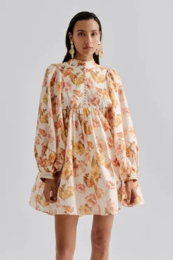 naisten mekko, TYRA HIGH NECK BALLOON SLEEVE MINI DRESS>Malina Online