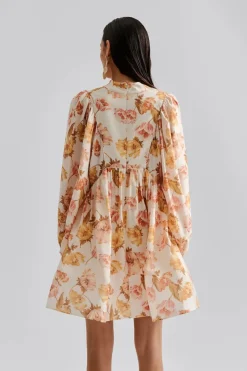 naisten mekko, TYRA HIGH NECK BALLOON SLEEVE MINI DRESS>Malina Online