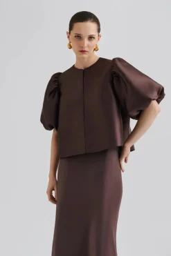 naisten pusero, CLEO POUF SLEEVE BLOUSE>Malina Hot