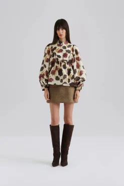 naisten pusero, PERNILLA HOGH NECK BALLOON SLEEVE BLOUSE>Malina Clearance