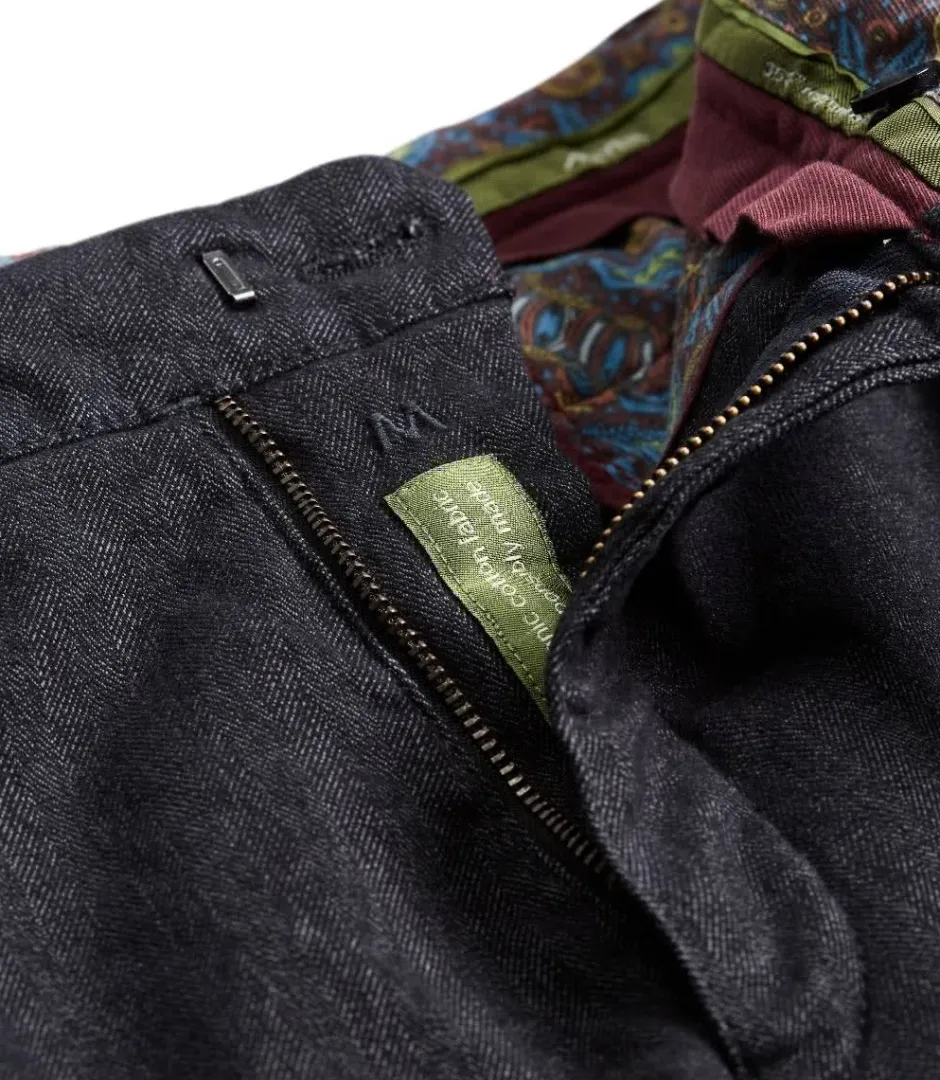 miesten puuvillahousut, BONN 5585 HERRINGBONE Harmaa Kuosi>Meyer New