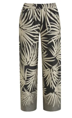 naisten housut, WIDLEG PANTS BLACK PRINT>Milano Italy Clearance
