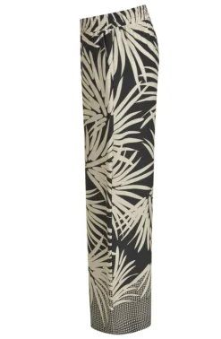 naisten housut, WIDLEG PANTS BLACK PRINT>Milano Italy Clearance