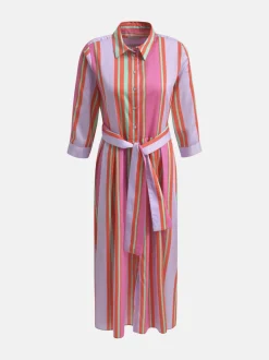 naisten mekko, DRESS 3/4 W BELT Moniväriraita><noscript><img width=