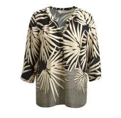 naisten pusero, BLOUSE BLACK PRINT>Milano Italy Online