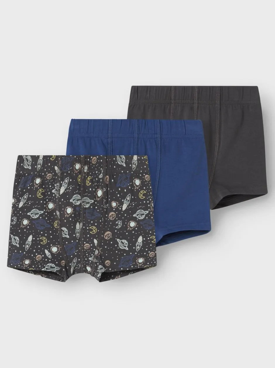 Lasten Bokserit, NMMTIGHTS 3PACK IRON SPACE NOOS Grafiitti>Name It