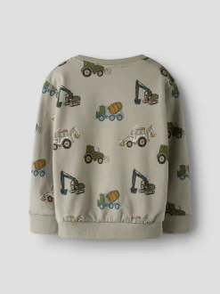 lasten collegepaita, NMMBasil NMMBASIL LS NREG SWE BRU, kuosi vihreä>Name It Best