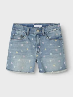 lasten farkkushortsit, NKFROSE HW MOM DENIM SHORTS 3555 Indigo><noscript><img width=