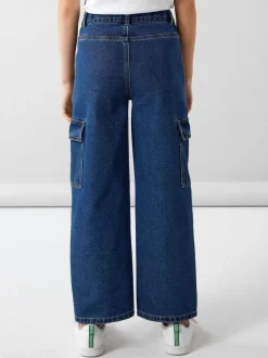 lasten farkut, NKFROSE HW WIDE CARGO JEANS Indigo><noscript><img width=
