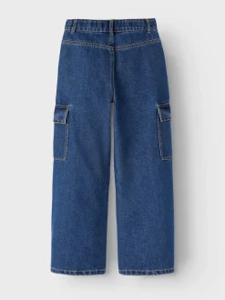 lasten farkut, NKFROSE HW WIDE CARGO JEANS Indigo><noscript><img width=