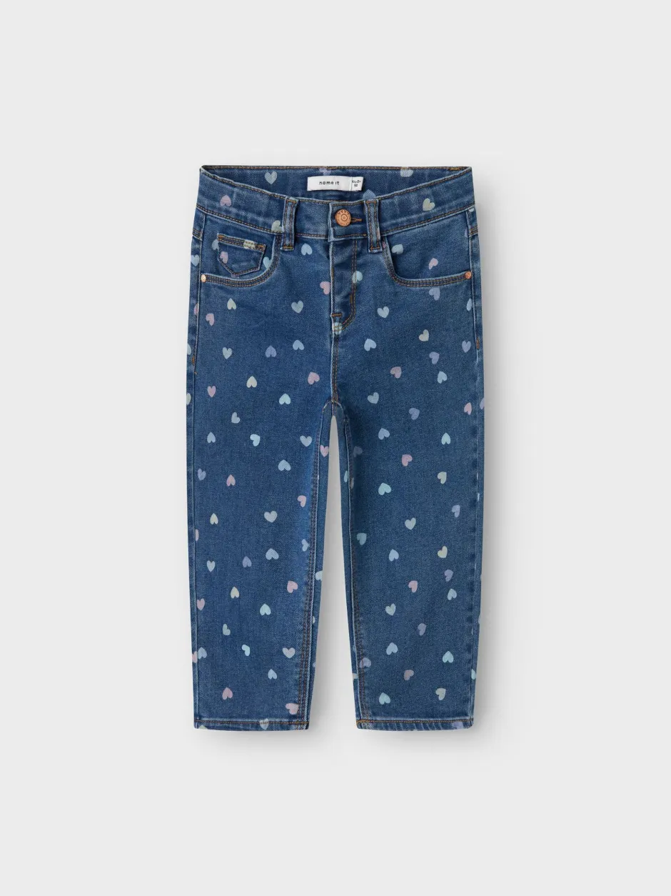 lasten farkut, NMFBELLA MOM SHAPED JEANS Sininen, Indigo>Name It Hot