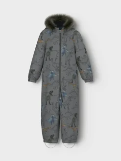 Lasten Haalari, NMMSNOW10 SUIT NOOS Harmaa Kuosi>Name It Best