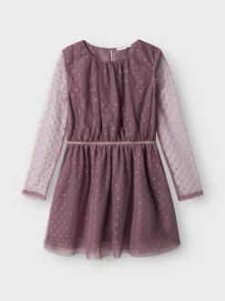 lasten mekko, NKFVABOS LS DRESS Liila>Name It Best