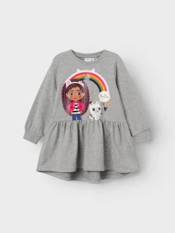 lasten mekko, NMFAMMA GABBY SWE DRESS Vaaleanharmaa>Name It Outlet