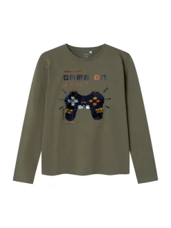Lasten Paita, NKMOPASTAR LS TOP Armeijanvihreä>Name It Best