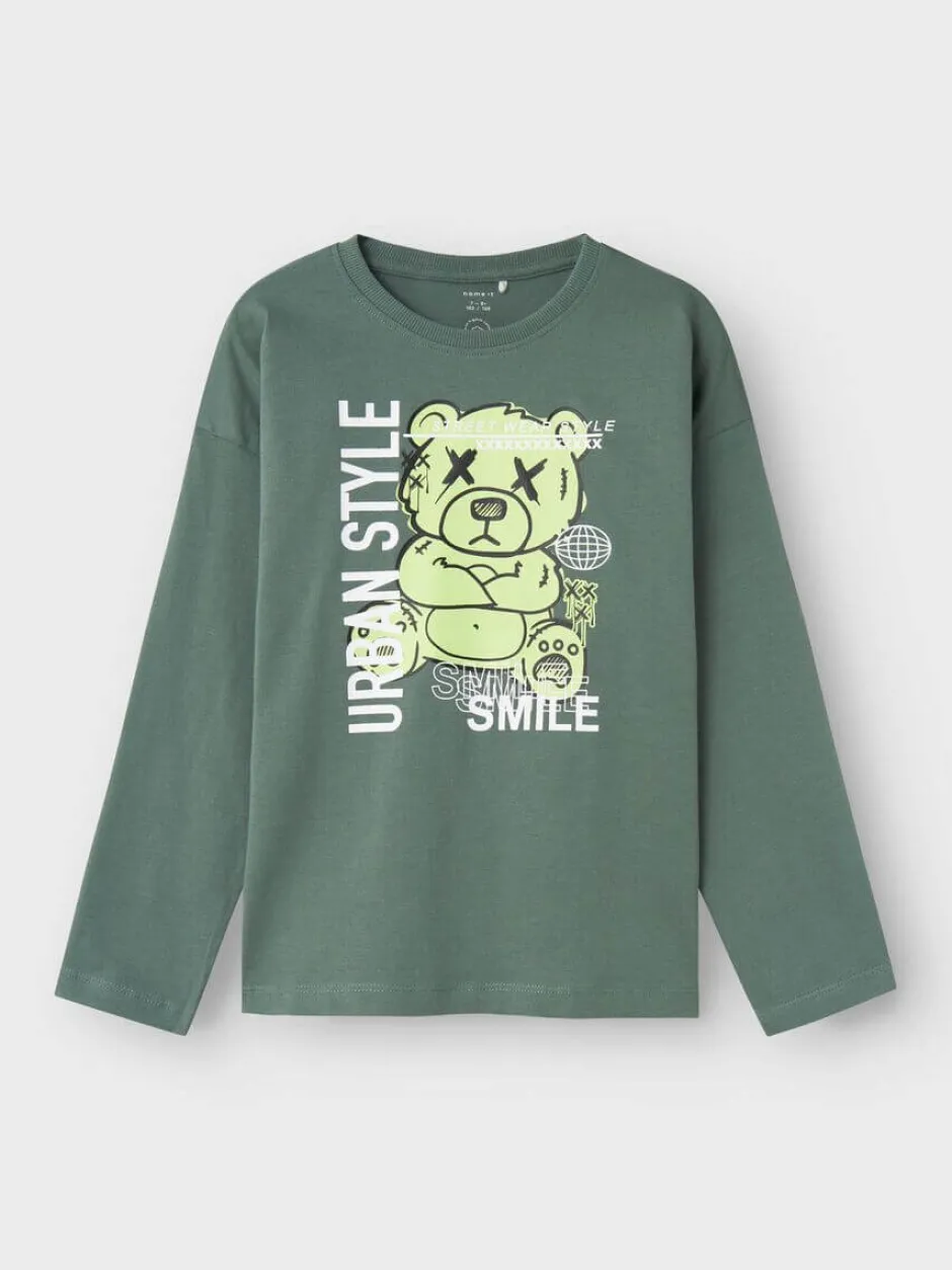 lasten paita, NKMSOMMO LS RLX TOP BOX Armeijanvihreä>Name It Discount