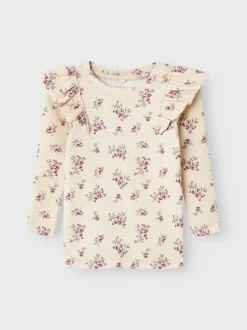 lasten paita, NMFRLINE LS TOP Beige Kuosi>Name It New
