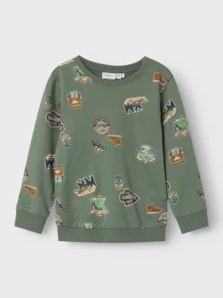 Lasten Paita, NMMNENNO LS SWEAT Armeijanvihreä>Name It Outlet