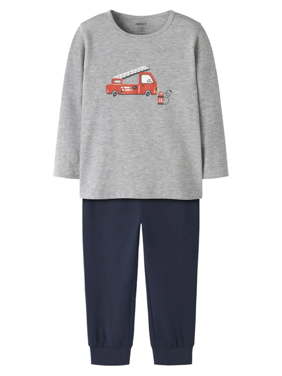 lasten pyjama NMMNIGHTSET GREY FIRETRUCK NOOS,>Name It Hot