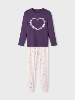 Lasten Pyjamasetti Nightset Purble Heart Noos Liila>Name It Discount