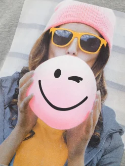 lasten t-paita, NKFNOMA HAPPY SS BOXY TOP Vaaleanharmaa><noscript><img width=