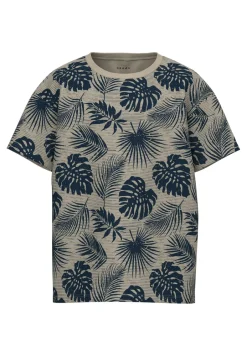 lasten t-paita, NKMVALTHER 2P SS LOOSE TOP Ruskea Kuosi>Name It