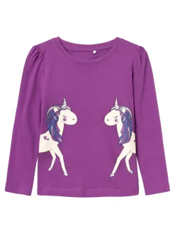 lasten trikoopaita, NMFROSELIN LS TOP Liila>Name It New