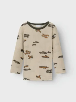 paita, NMMWANG WOOL NEEDLE LS TOP Beige Kuosi>Name It Outlet