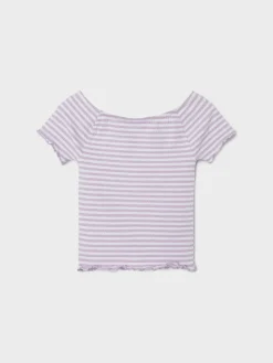 t-paita, NKFJAMY SLIM OFFSHOULDER TOP Liila><noscript><img width=