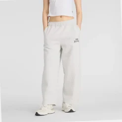 naisten collegehousut Linear Heritage Fleece Barrel Pant, vaaleanharmaa>New Balance Best