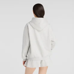naisten huppari Linear Heritage Fleece Hoodie, vaaleanharmaa>New Balance Hot